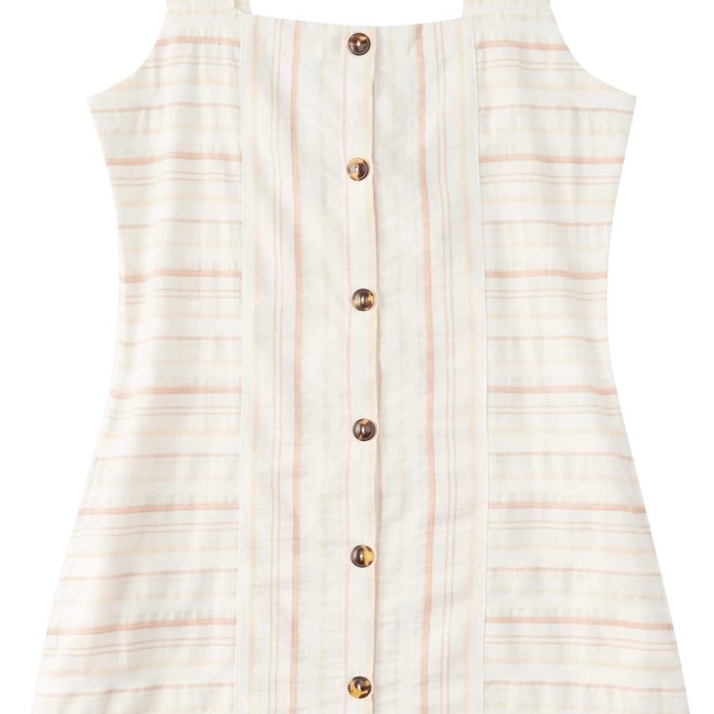 Roxy Cream and Brown Striped Dress - Picture 4 of 5